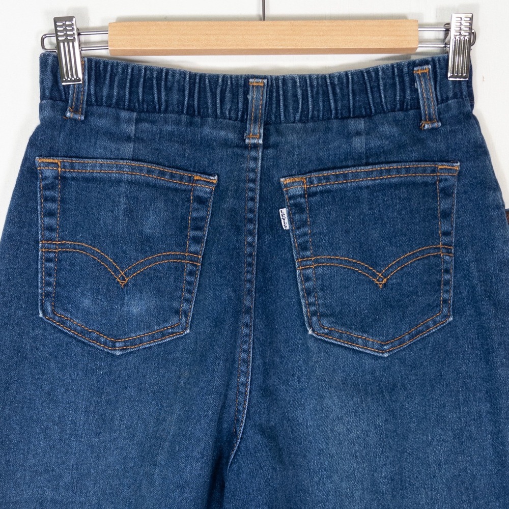 VTG 80s Levi's 573 High Rise Elastic Waist Mom Jeans Womens 12 Made in USA